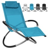 Jiubiaz Gartenliege LiegestuhlLiege Balkon Relaxliege Deckchair mit Armlehne Liegestuhl Blau - Blau