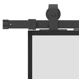 vidaXL Schiebetür mit Beschlag Schwarz 76x205 cm ESG-Glas