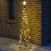 Benelando LED Weihnachtsbaum 2,4m / 1,8m / 1,2m IP44 Fahnenmast Lichterkette Lichterschlauch Weihnachten Baum (120 cm)