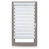 Relaxdays 2er Doppelrollo Klemmfix Weiß 70x150cm Weiß,Transparent