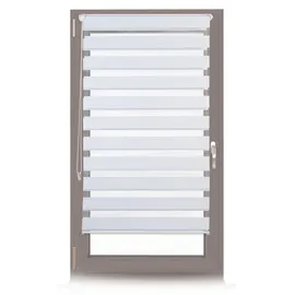 Relaxdays 2er Doppelrollo Klemmfix Weiß 70x150cm Weiß,Transparent