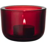 Iittala Valkea Kerzenlichthalter, Glas, Cranberry, 6 cm