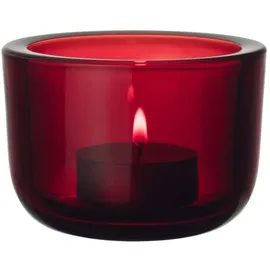 Iittala Valkea Kerzenlichthalter, Glas, Cranberry, 6 cm
