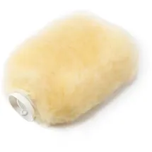 Hofbrucker Fashy Wärmflasche 0,8 Liter mit Fellbezug medizinisch gegerbt, goldgelb – temperaturausgleichend & kuschelweich – Bezug waschbar mit Reißverschluss – Made in Germany, ca. 28 × 20 cm - Einheitsgröße