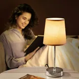 monzana 2x Tischlampe Lumière 2er-Set Taupe