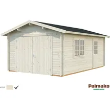 Palmako Holzgarage Roger mit Holztor Klar tauchgrundiert 360 cm x 550 cm