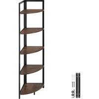 Tectake Eckregal 30 x 30 x 150 cm Dunkelbraun