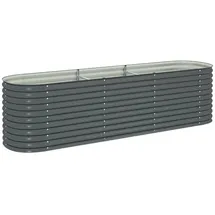 vidaXL Garten-Hochbeet verzinkter Stahl 320 x 80 x 81 cm Grau