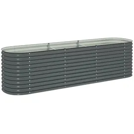 vidaXL Garten-Hochbeet verzinkter Stahl 320 x 80 x 81 cm Grau