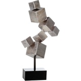 Casablanca by Gilde Dekoobjekt Skulptur Cubes, antik silber (1 St.), Höhe 56 cm, aus Metall, Wohnzimmer