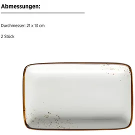 Mäser Servierplatten-Set Pintar, Braun, Beige, Keramik, 2-teilig, rechteckig, 21x3x13 cm, Tischkultur & Servieren, Servierplatten