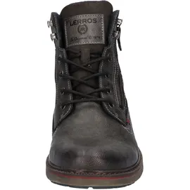 Lerros Schnürboots LERROS, Herren, Gr. 45, grau (anthrazit), Lederimitat, Schuhe Schnürboots, Schnürboots, mit seitlichem Reißverschluss