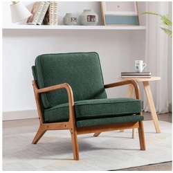 Ulife Sessel Modern mit Holzbeine, Armlehnen (1-St), 65×80×76cm grün