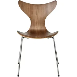 Fritz Hansen - Lily Stuhl, Chrom / Walnuss natur