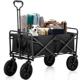 Avalo Bollerwagen - Faltbar - Bis 90KG - 89x47x45 cm - 65L - 360o Räder - Schwarz