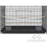 30-Zoll-Vogelkäfig, großer Metallkäfig für Sittiche, Nymphensittiche, kleine Papageien, Unzertrennliche, Wellensittiche und Kanarienvögel,