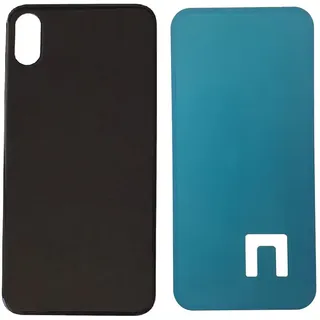 DHLK® Rückseite Glas Akkudeckel Ersatz kompatibel mit iPhone X - Rückglas KEIN Logo (Space Grau)
