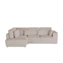 Ecksofa  in modernem Breitcord Torrino ¦ beige ¦ Maße (cm): B: 300 H: 95 T: 188