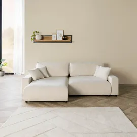 Livora Ecksofa Samt 234x170x78 beige SOFIA
