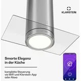 Klarstein Insel-Abzugshaube, Umluft-Dunstabzug mit 544m3/h LED Aktivkohlefilter Edelstahl