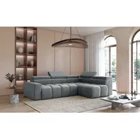 Fun Möbel Ecksofa Designersofa DARCY in Stoff Salvador Grau