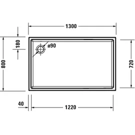 Duravit Starck Slimline 130x80x6cm, weiß