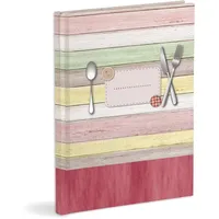 Persönliches Rezeptbuch zum Schreiben mit 3 Lesezeichen mit 60 Blatt (120 Seiten nicht nummeriert) aus elfenbeinfarbenem Papier.