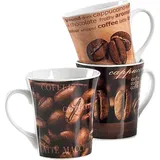 Flirt by R&B Kaffeebecher Rustica 3 farbig sortiert 312 ml 10,2cm 9,3cm, Tasse, Mehrfarbig