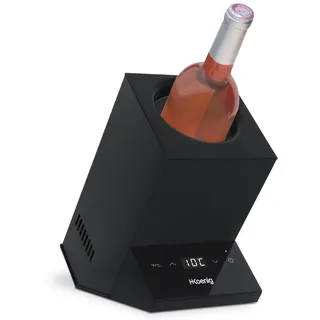 h.koenig Weinkühler LVX26, Weißwein, Rotwein, Rosé, Champagner, Bis zu 9cm Durchmesser, Temperatur einstellbar von 5°C bis 18°C, Digitale Steuerung, Thermoelektrisches System, 72 W