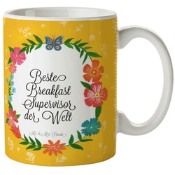 Mr. & Mrs. Panda Tasse Breakfast Supervisor – Geschenk, Gratulation, Kaffeetasse, Tasse Moti, Keramik