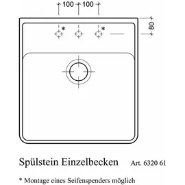 Villeroy & Boch Spülstein Einzelbecken ebony + Excenterbetätigung