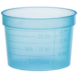 Einmalmedizinbecher breit 30 ml verschiedene Farben - Blau