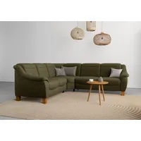 Home affaire Ecksofa Caldera L-Form, Federkern, wahlweise mit Kopfteilverstellung, Bettfunktion, Bettkasten grün
