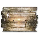 Kreative Feder Strandweg Designer Schlüsselbrett, Hakenleiste im Landhaus-Stil, Shabby-Chic aus Holz 30x20cm (Strandweg)