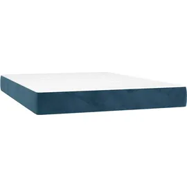 vidaXL Boxspringbett mit Matratze Dunkelblau 140x200 cm Samt