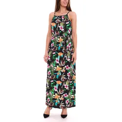 Laura Scott Damen Maxikleid ärmelloses Sommerkleid mit Blumenmuster 12490902 Grün/Bunt - 38