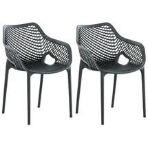 CLP Air XL Stapelstuhl 57 x 60 x 81 cm dunkelgrau 2er Set