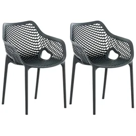 CLP Air XL Stapelstuhl 57 x 60 x 81 cm dunkelgrau 2er Set