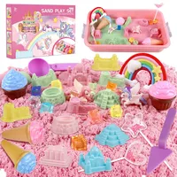 Aliex Kinetischer Sand, Einhorn Spielzeug für Mädchen, All in One Zaubersand Set mit Koffer und 1kg Knetsand, Magic Spielsand Spielzeug Geschenk für Mädchen 3 4 5 6 7 8 Jahre