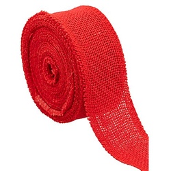 Juteband, rot, 50 mm, 10 Meter