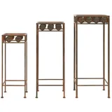 vidaXL Pflanzentreppe Blumenregal Pflanzenregal Pflanzentreppe Pflanzenregal 3-tlg Vintage-S orange