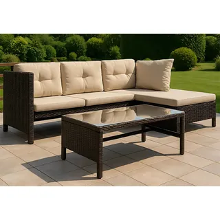 home collective Gartenmöbel Set Lounge Möbel Outdoor Gartenlounge Outdoor Gartenmöbel Gartenlounge Set | Mit Couchtisch & gemütlichen Polstern | Für Terrasse,... | Dunkelgrau