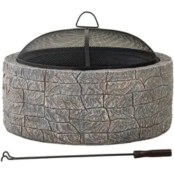 Sunjoy XL Stahl Feuerschale KATLA - Ø67cm, grau