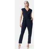 pm selected Damen Overall Business Jumpsuit Wickeloptik mit Bindegürtel ohne Ärmel in Einheitsgröße PM36