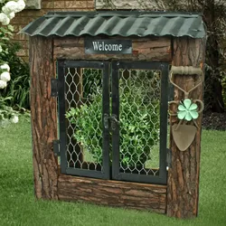 Garten Blumen Kasten Welcome Schild Gitter Tür Hof Pflanz Kübel Holz