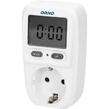 Orno OR-WAT-419(GS) Wattmessgerät Weiß Eingebautes Display LCD 200 | Energiekosten-Messgerät mit Bildschirm | Maximale Leistung 3680W | Energiemessgerät |