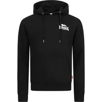 Lonsdale Herren Kapuzensweatshirt schmale Passform Claughton Kapuzenpullover Schwarz, M