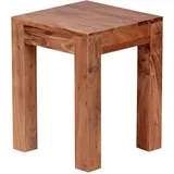 FineBuy Beistelltisch Braun Akazie 35 x 35 x 45 cm