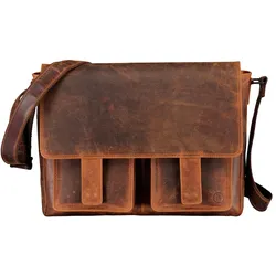 Hausfelder Manufaktur Kuriertasche Huntsville Henrik mit Laptopfach 15 Zoll Natur Herren 