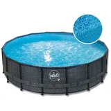 mountfield swing Elite-pool Mit Rattanrahmen - Dark Wiker / Blue - 488 x 122 cm